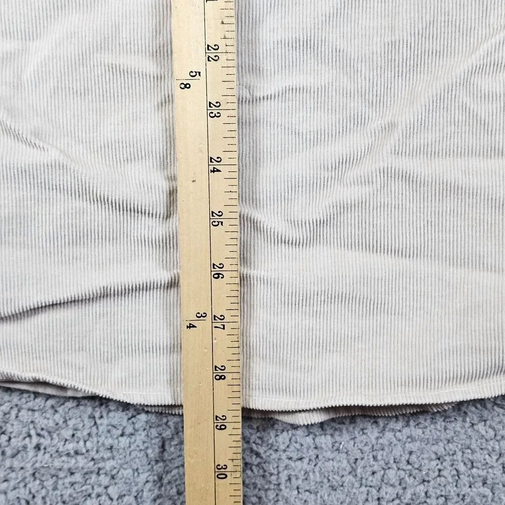 J Crew Shirt Mens Medium Beige Corduroy Classic Fit Long Sleeve Pockets Workwear